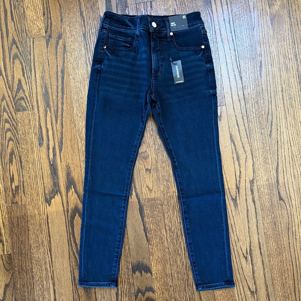 B30 Express Women's One Size Mid Rise Skinny Jeans - Dark Blue